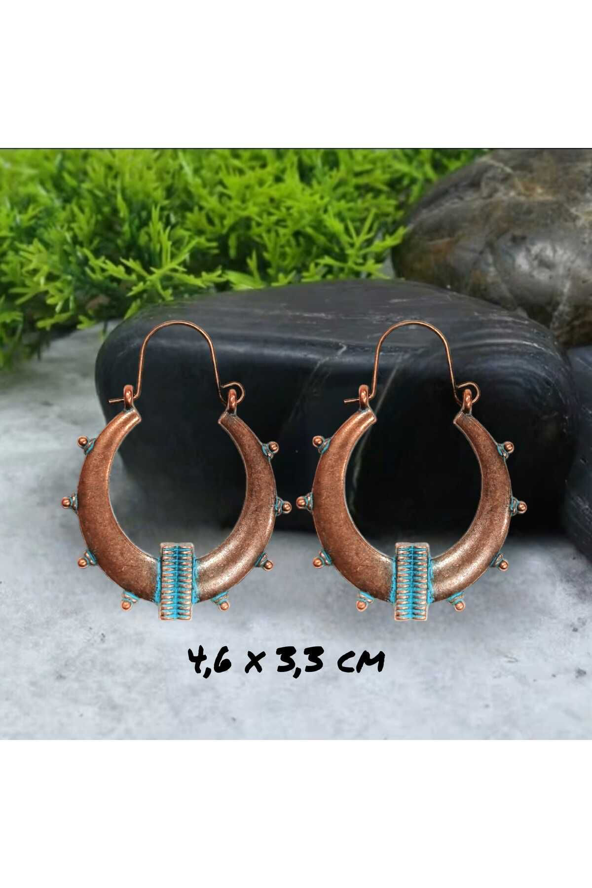 Etnik Oval Tribal Boho  Küpe
