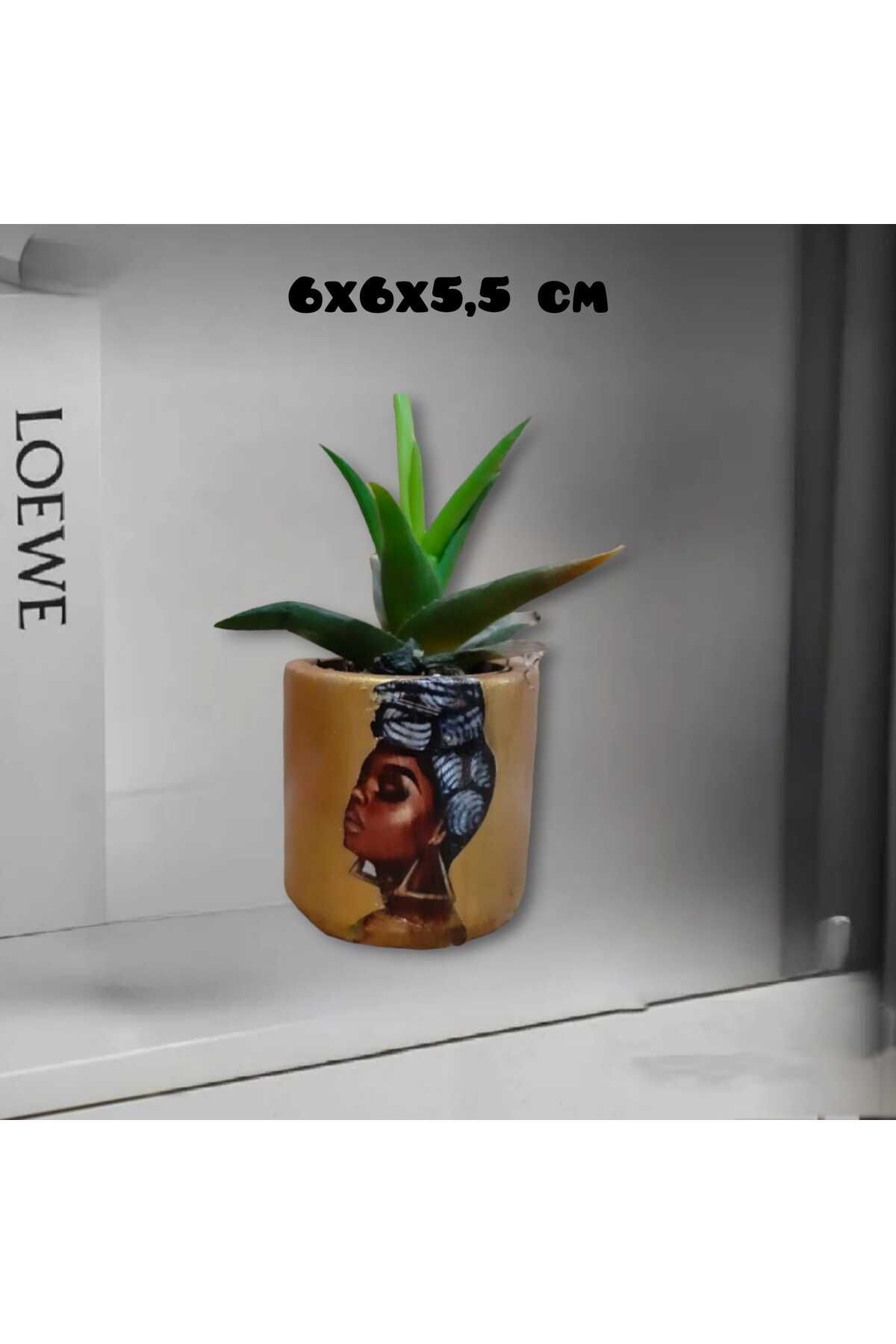 Etnik Özel Tasarım Beton Saksı & Mumluk & Kalemlik