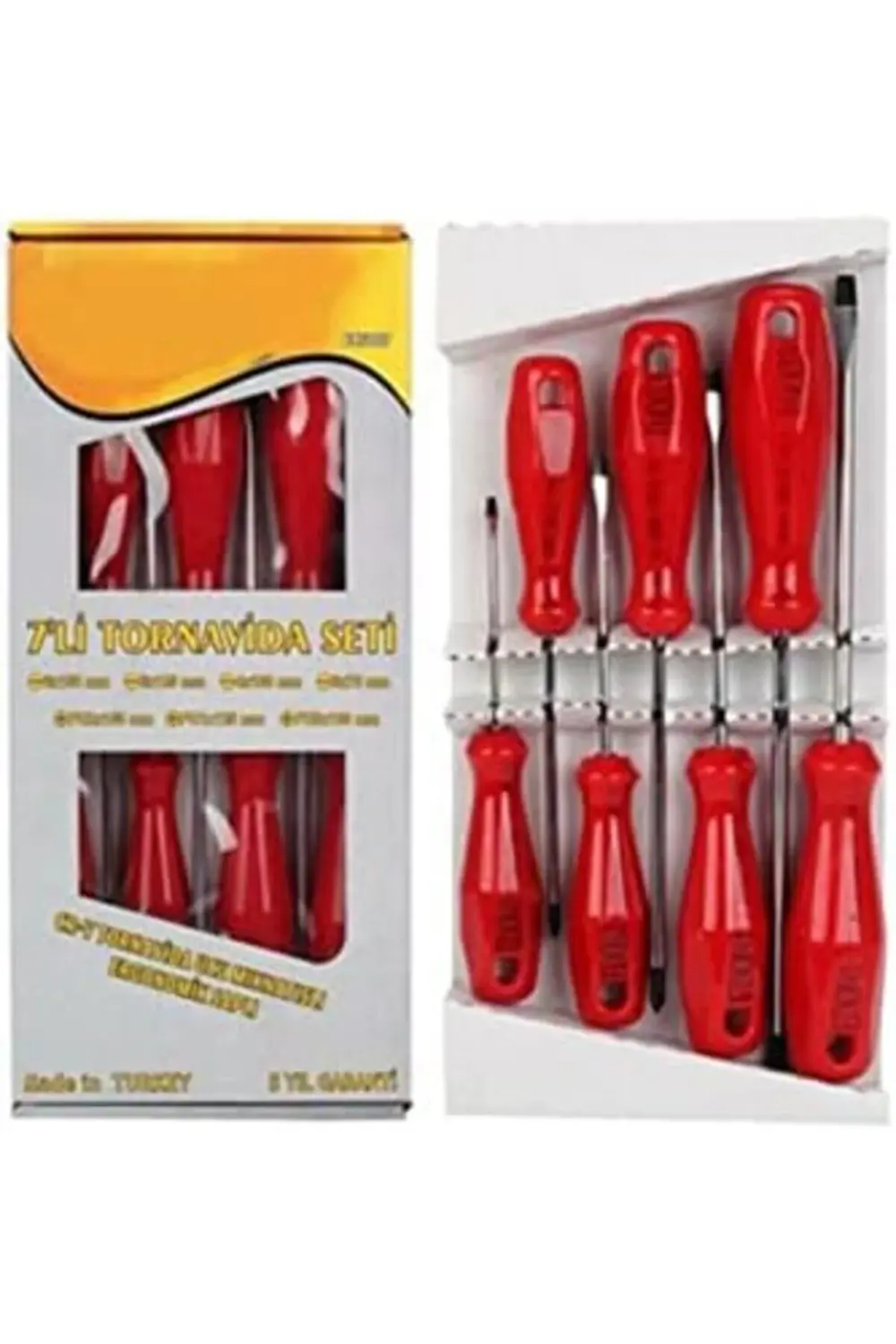 ETS-007 Manyetik Uçlu 7 Li Tornavida Seti Kırmızı 1410 1185222