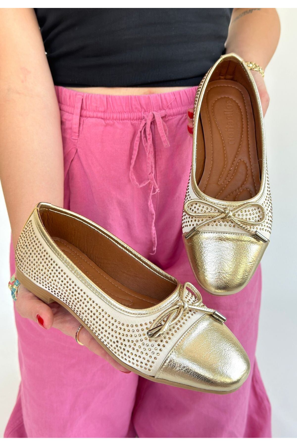 Etya Gold Cilt Babet Ayakkabı - Lisinya