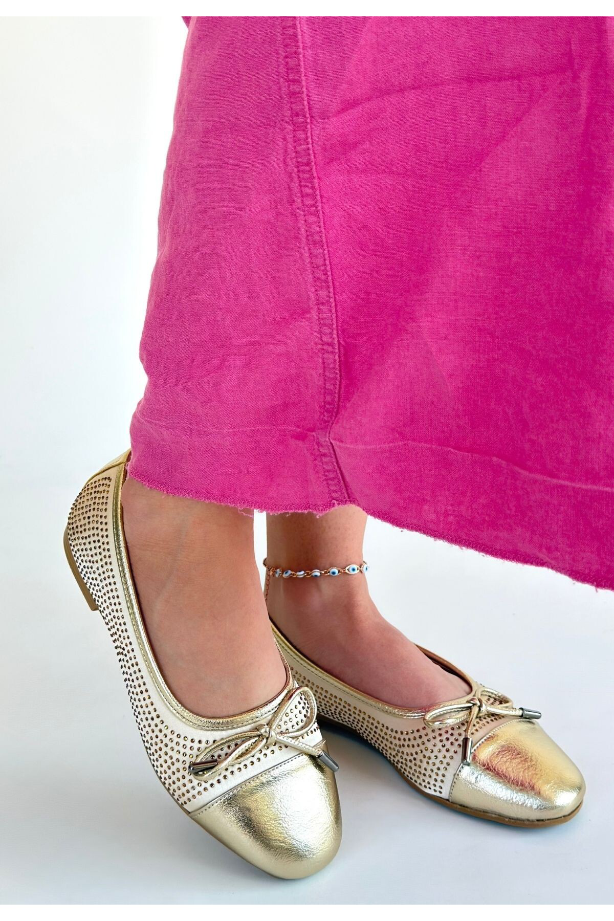 Etya Gold Cilt Babet Ayakkabı - Lisinya
