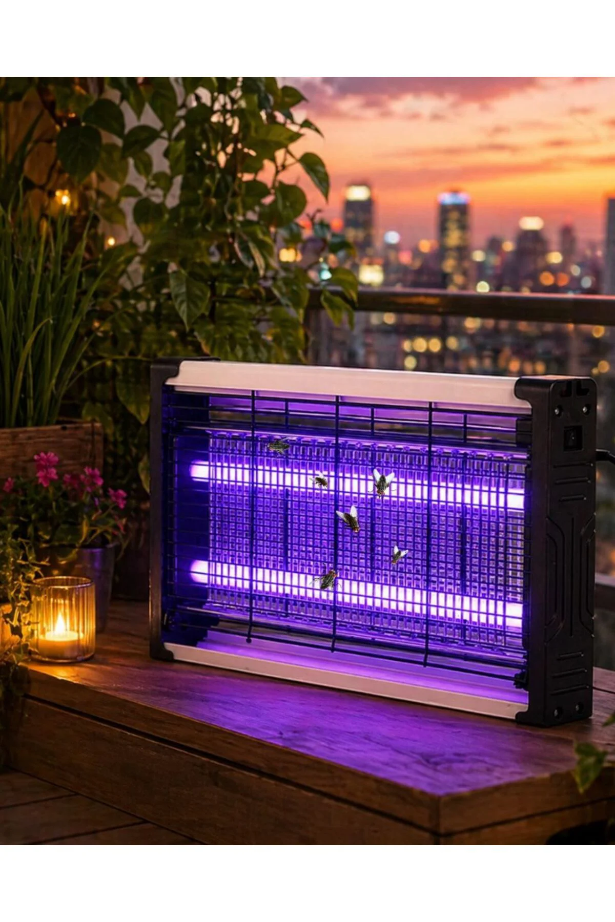 Ev Balkon Mutfak İçin Elektrikli Sinek Savar Uv Işıklı Sessiz Lam