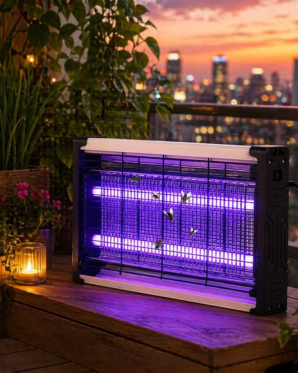 Ev Balkon Mutfak İçin Elektrikli Sinek Savar UV Işıklı Sessiz Lam