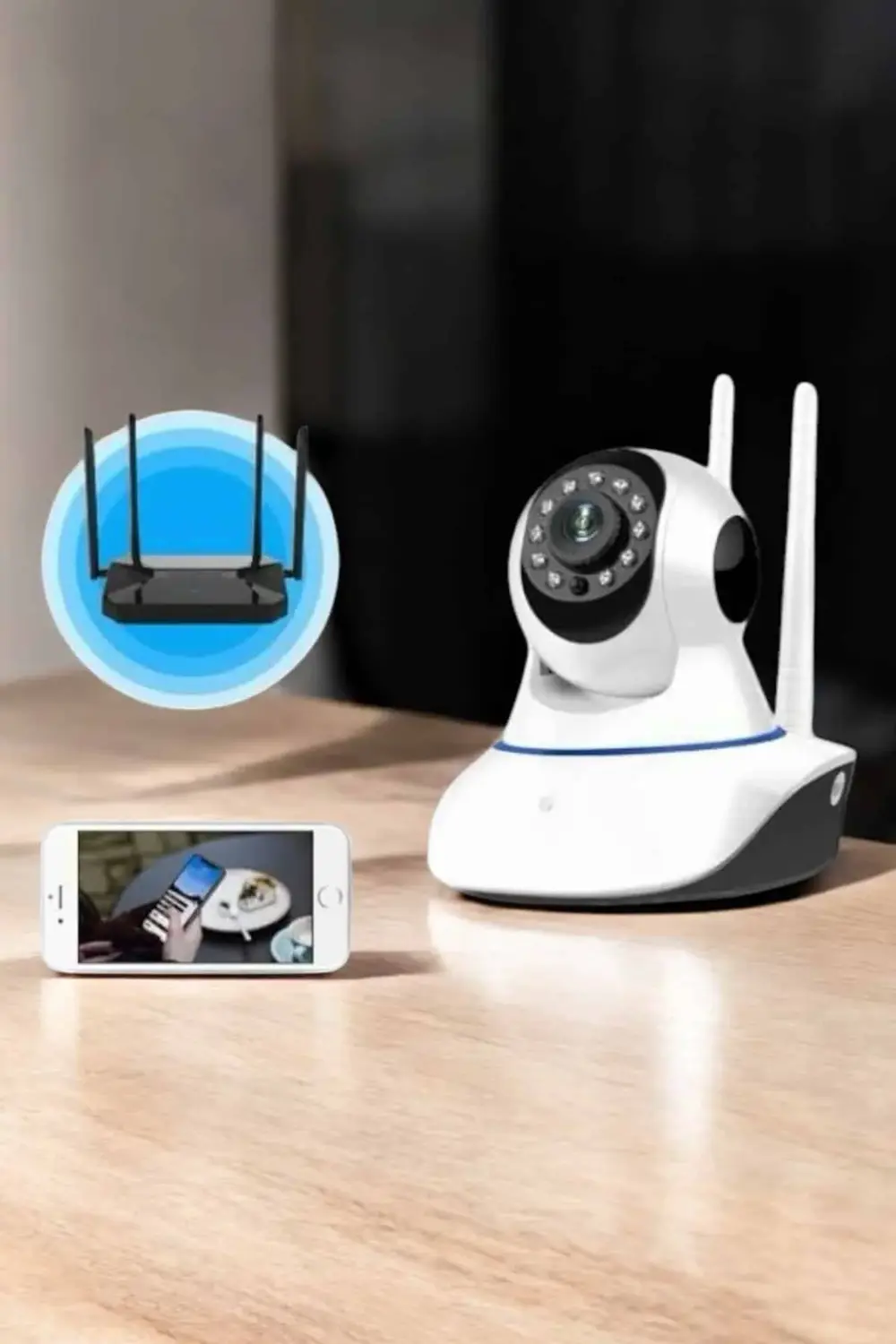 Ev Kamerası Wifi Kamerası Video Kayıt Çift Yönlü Hareket Sensörü