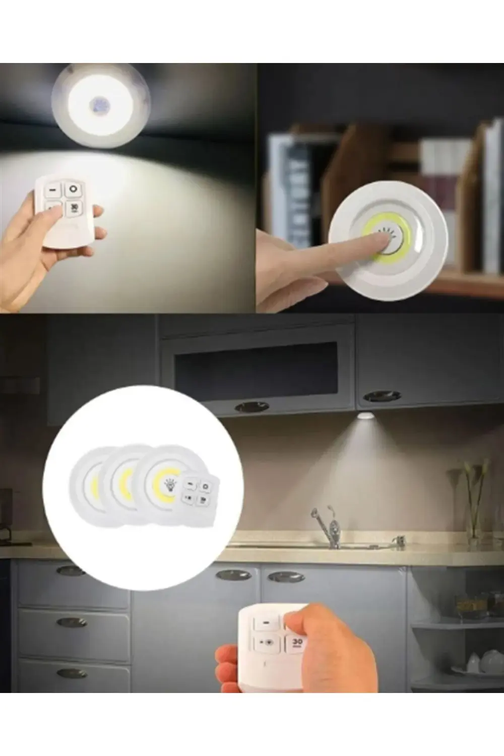 Ev Ofis Kamp İçin Uygun Uzaktan Kumandalı Yapışkanlı Kablosuz Led