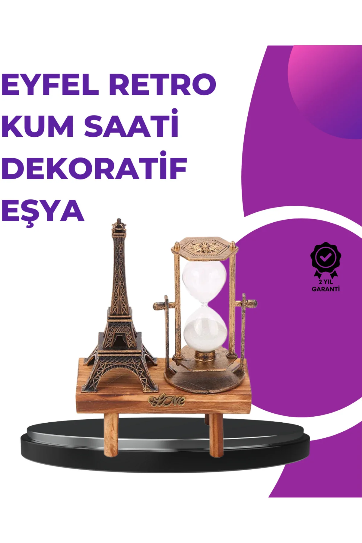 Ev, Ofis Ve Kafeler İçin Retro Ahşap Kum Saati Dekorasyonu