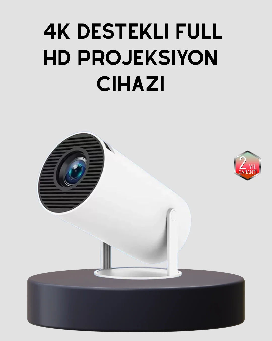 Ev Sineması Projeksiyon Cihazı – 160 ANSI Lümen, 4K Uyumlu ve Kab