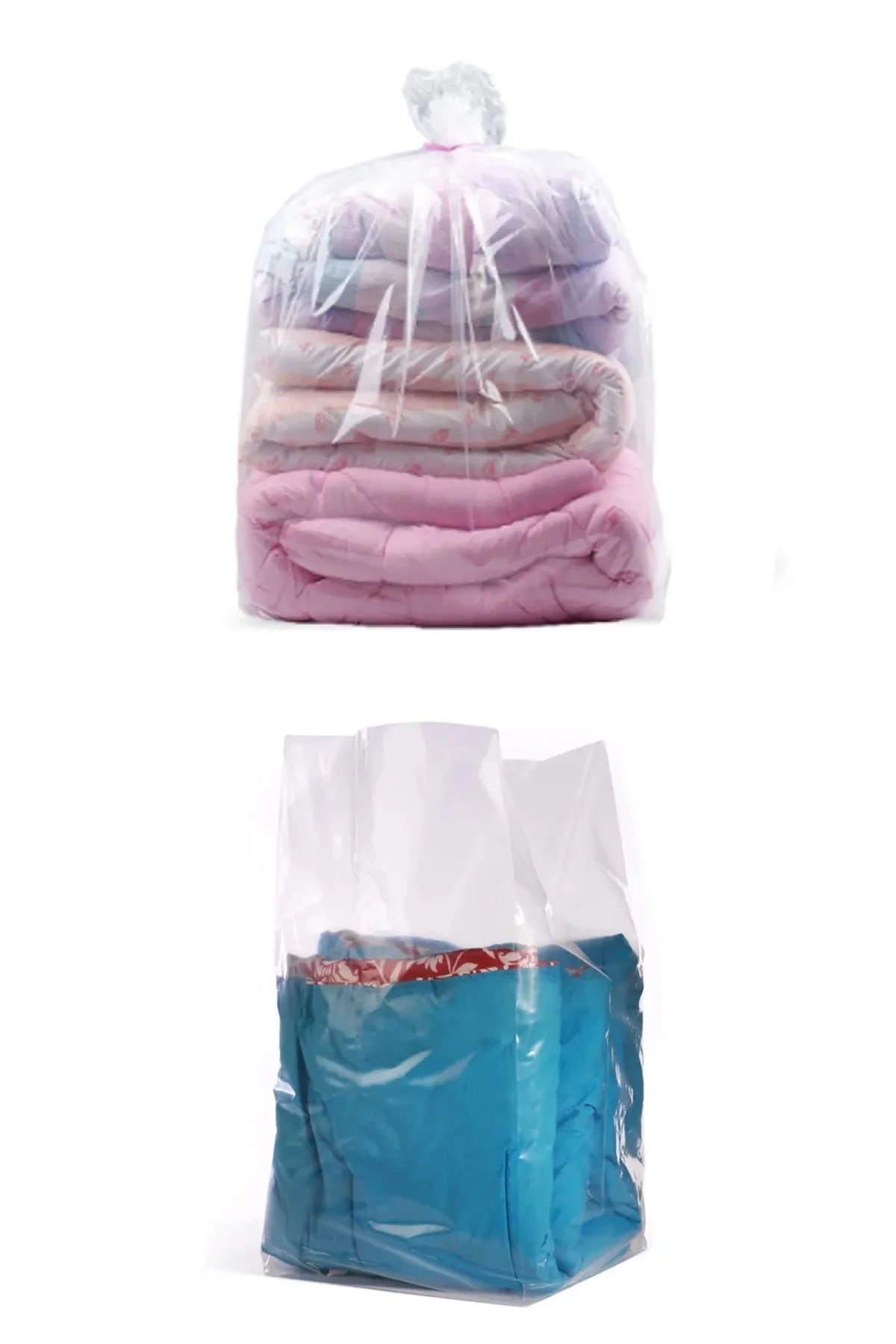 Ev Taşıma Torbası Çok Amaçlı Plastik Çuval 60x(15 15)x130cm Krem 