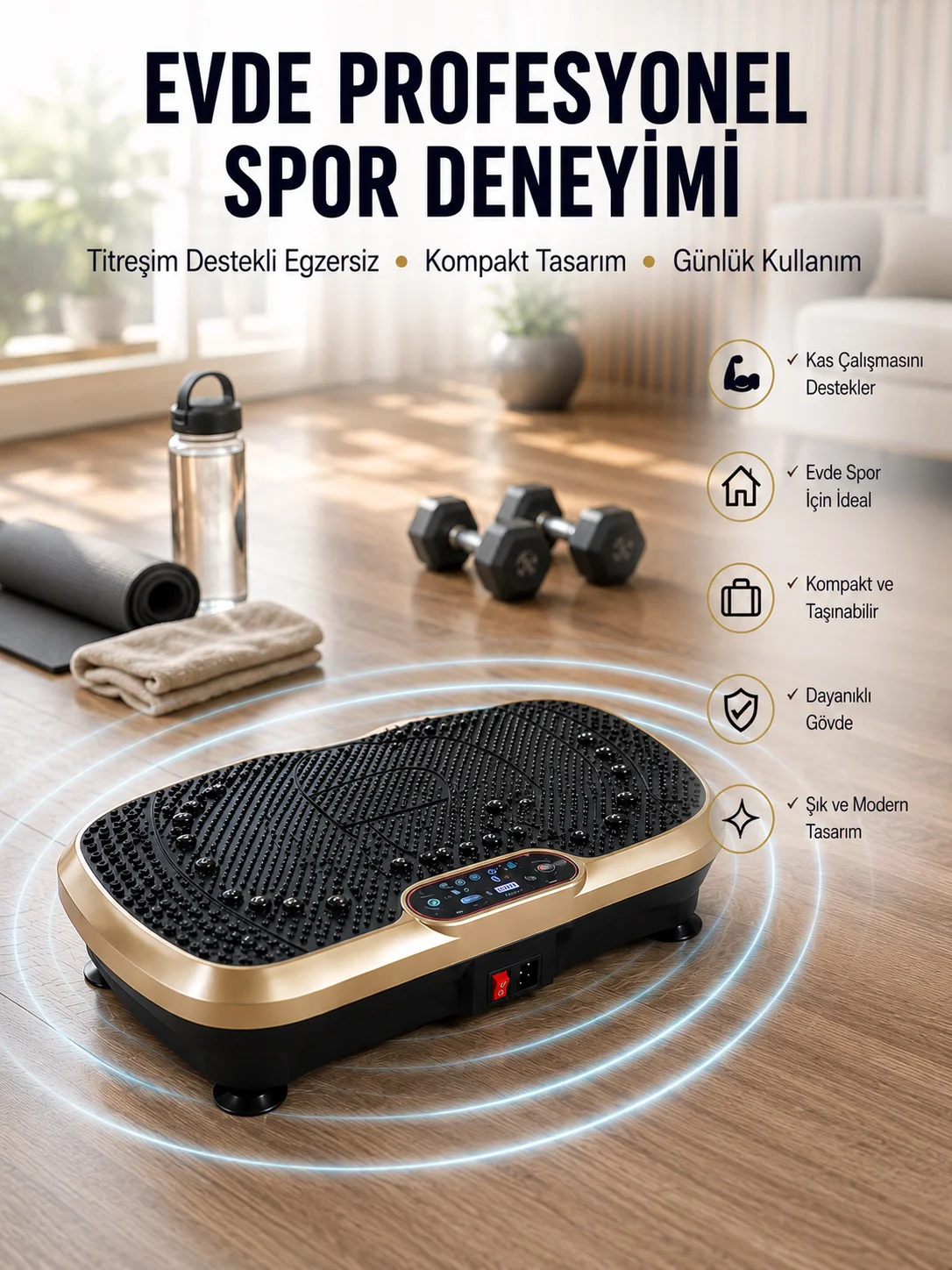 Ev Tipi Titreşimli Spor Aleti Yağ Yakım Destekli Tasarım Yeni Nesil