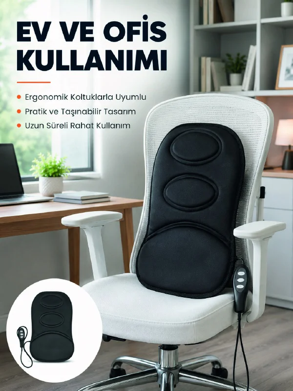 Ev Ve Araç İçin Masaj Minderi Modlu Isıtmalı Titreşimli Koltuk Masaj Pedi - Lisinya Diğer