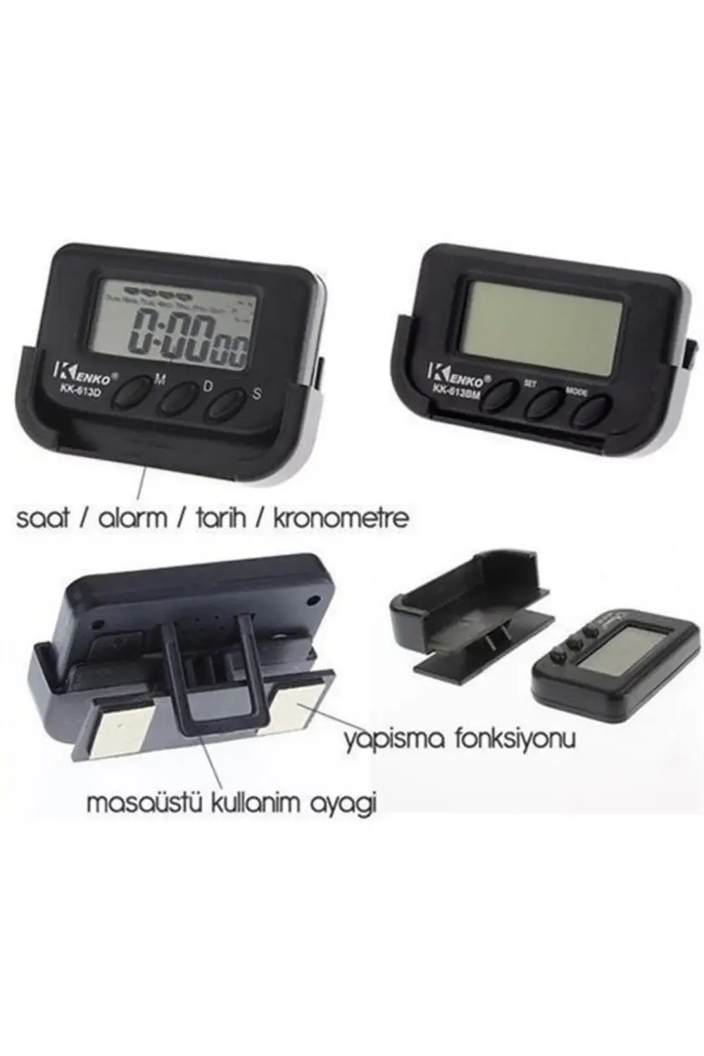 ® Ev ve Araç Tipi Dijital Saat Kronometreli Alarmlı Pilli Saat