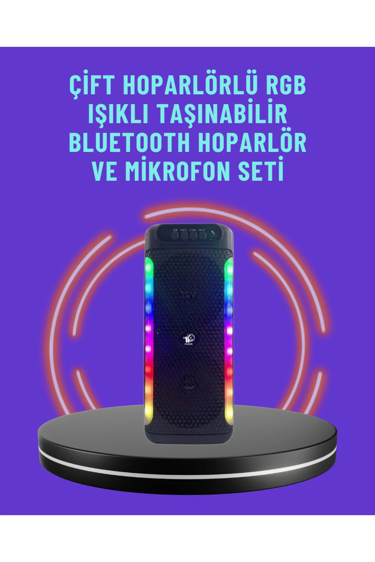 Ev ve Dış Mekan Kullanımına Uygun RGB Işıklı Hoparlör