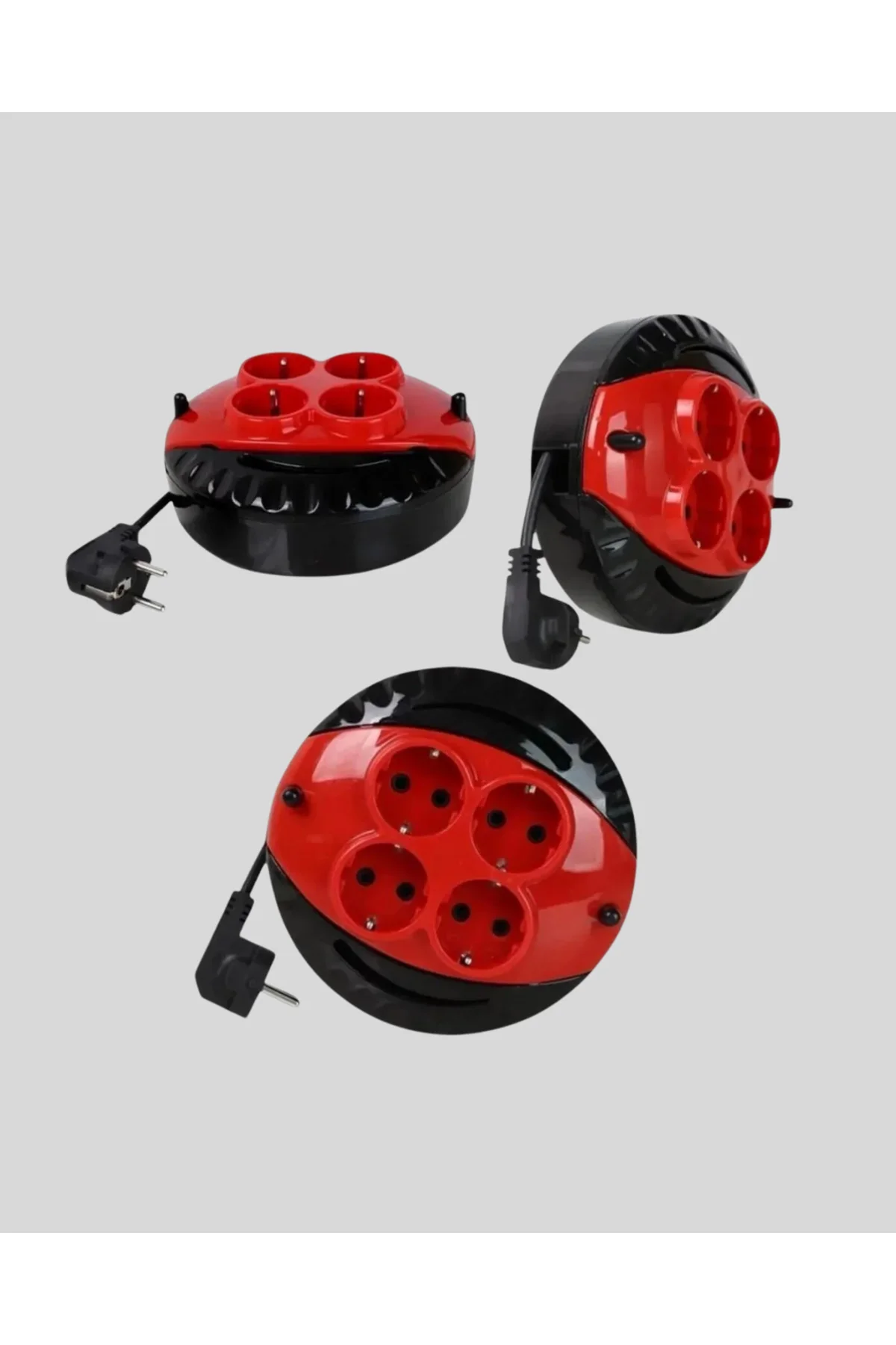 Ev ve Ofis İçin 3 Metre Kablolu 4 Priz Makarası