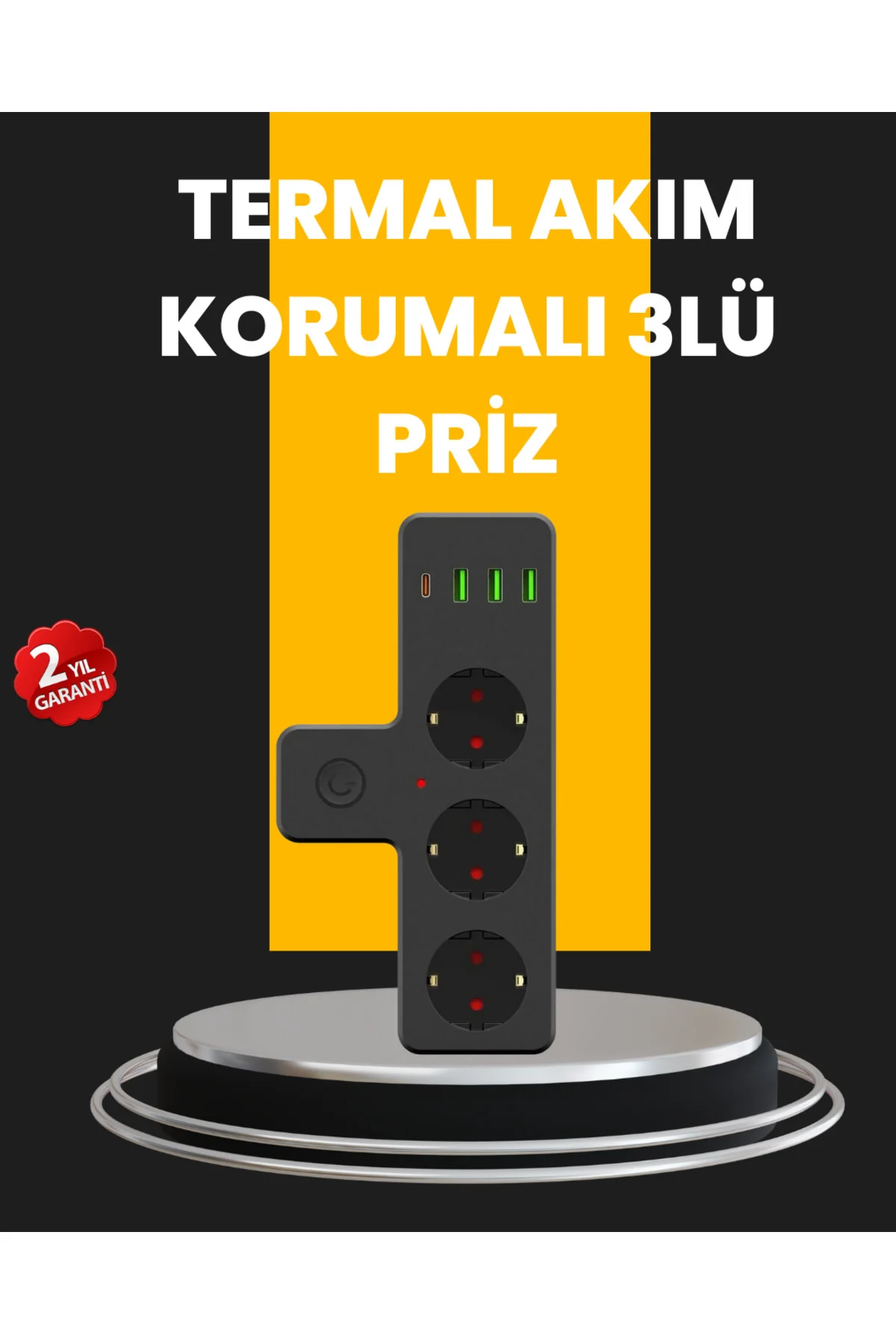 Ev ve Ofis İçin Akıllı Çoklu Priz 7 Girişli