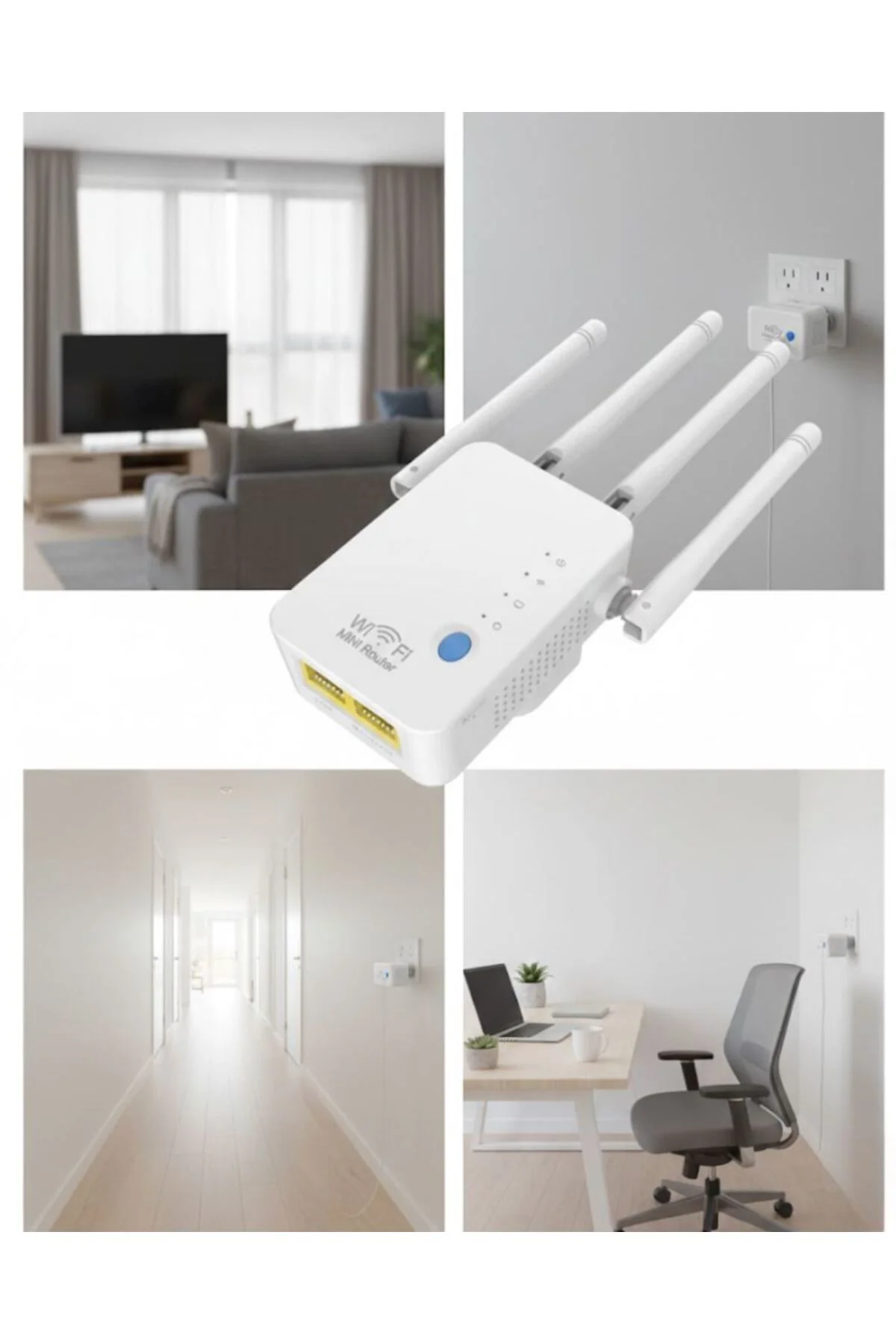 Ev ve Ofis İçin WiFi Güçlendirici WPS Düğmeli Güvenli Tekrarlayıcı