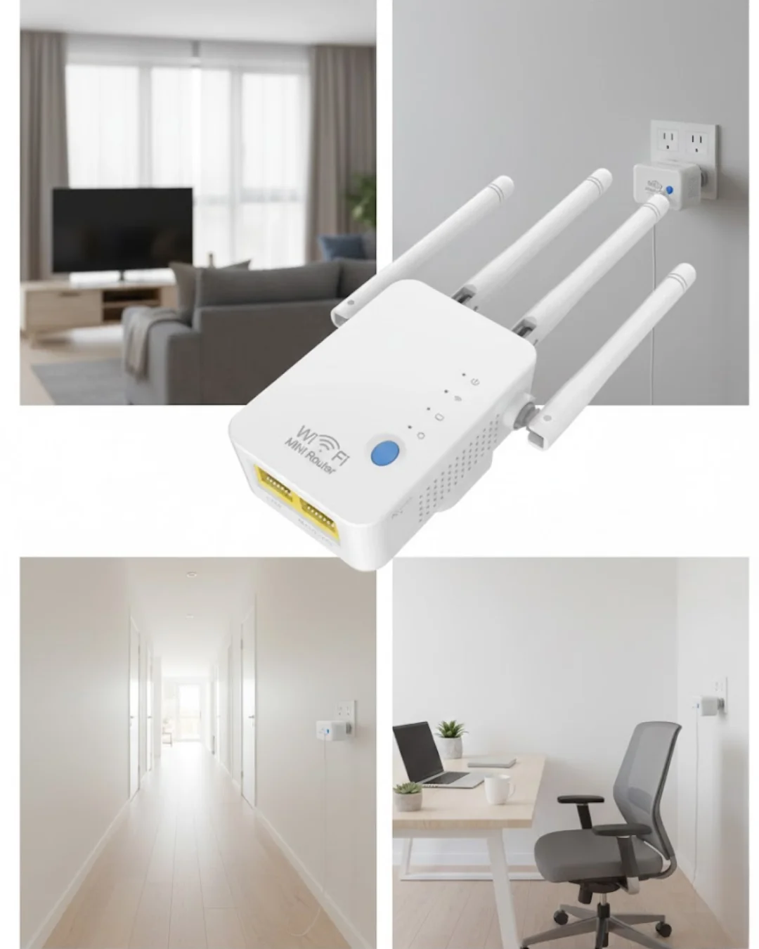 Ev ve Ofis İçin WiFi Güçlendirici WPS Düğmeli Güvenli Tekrarlayıc