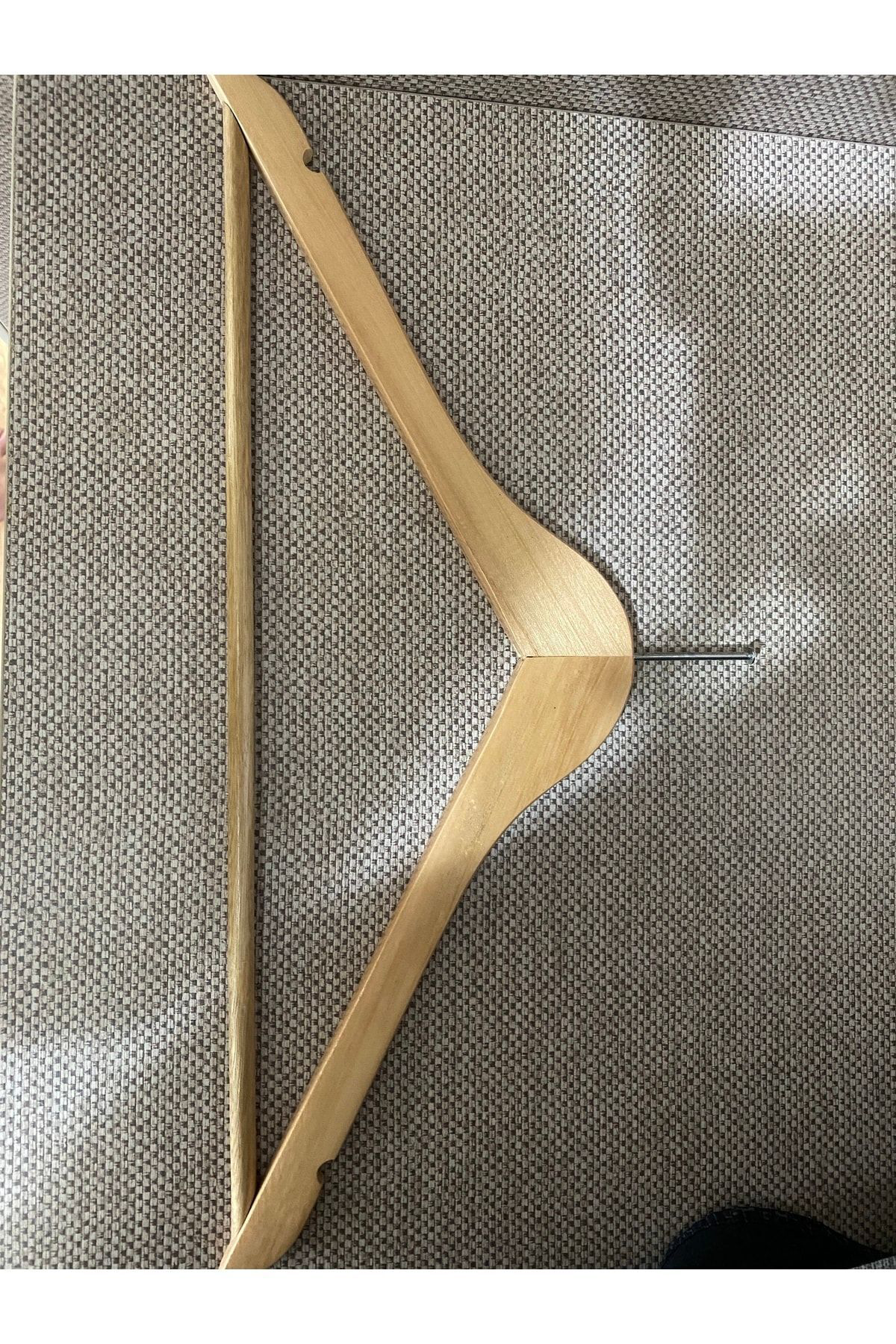 Omega Teknik Ev Ve Otel Tipi Ahşap Askı 50 Çift - 100 Adet Vernikli Elbise Ask