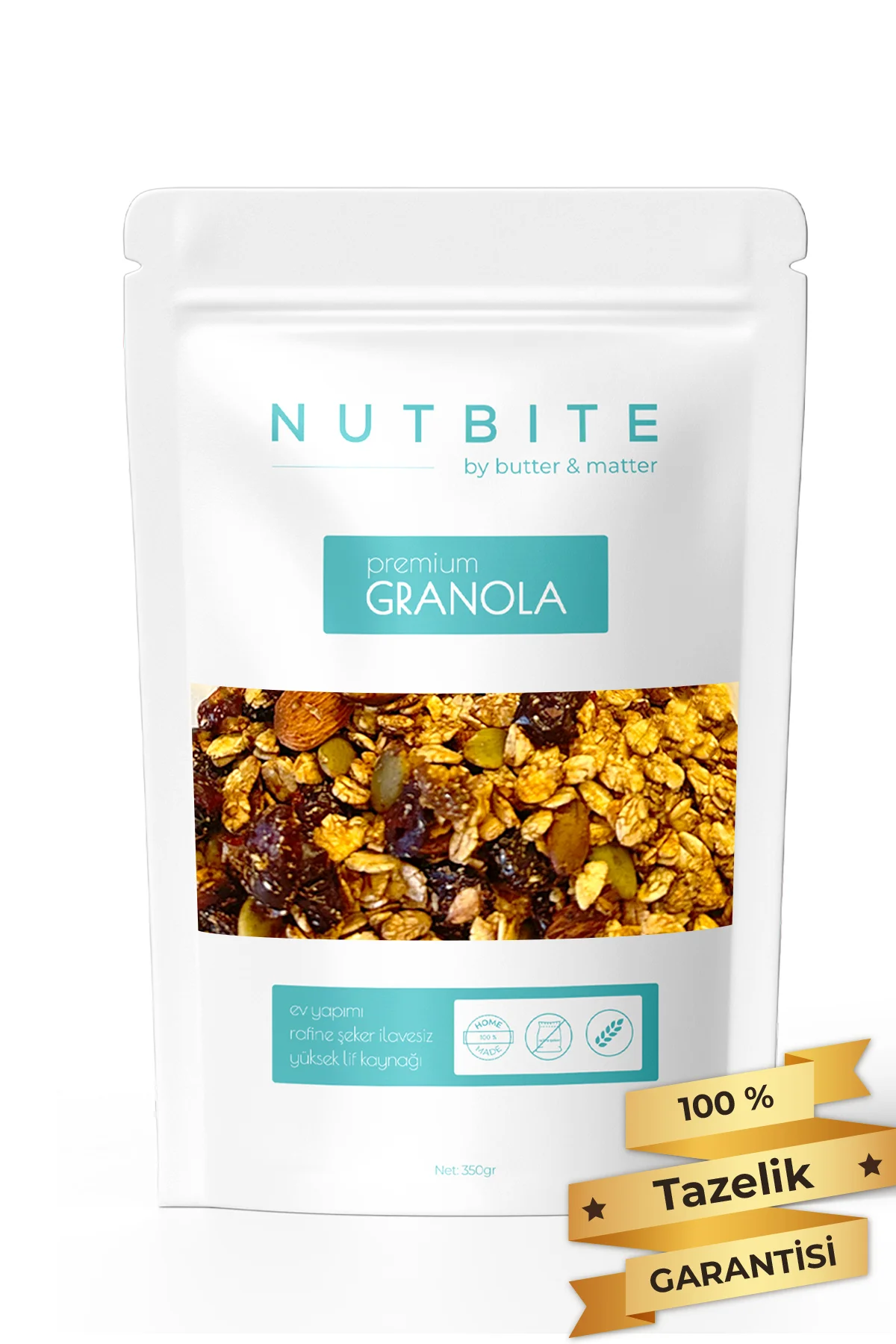 Ev Yapımı Premium Granola 350gr - İlave Şekersiz - Turna Yemişli 