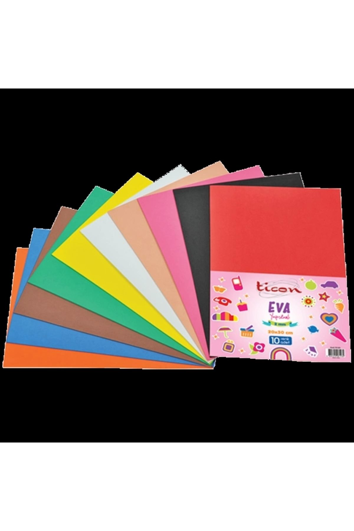 Eva Düz Yapışkanlı 2 Mm A4 10 Renk 79169 - 10'lu Paket