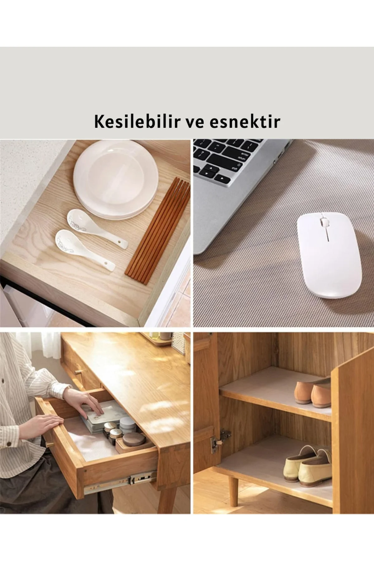 Eva malzemeden kaydırmaz şeffaf raflık buzdolabı kaplaması