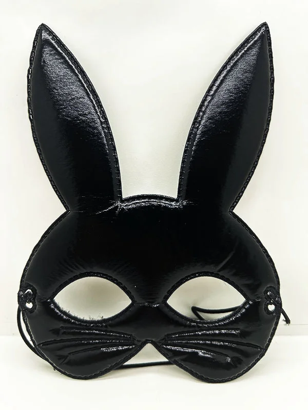 Eva Tavşan Maskesi - Siyah Kumaş Maske 19x15 cm | Çocuk ve Yetişkin Uygun