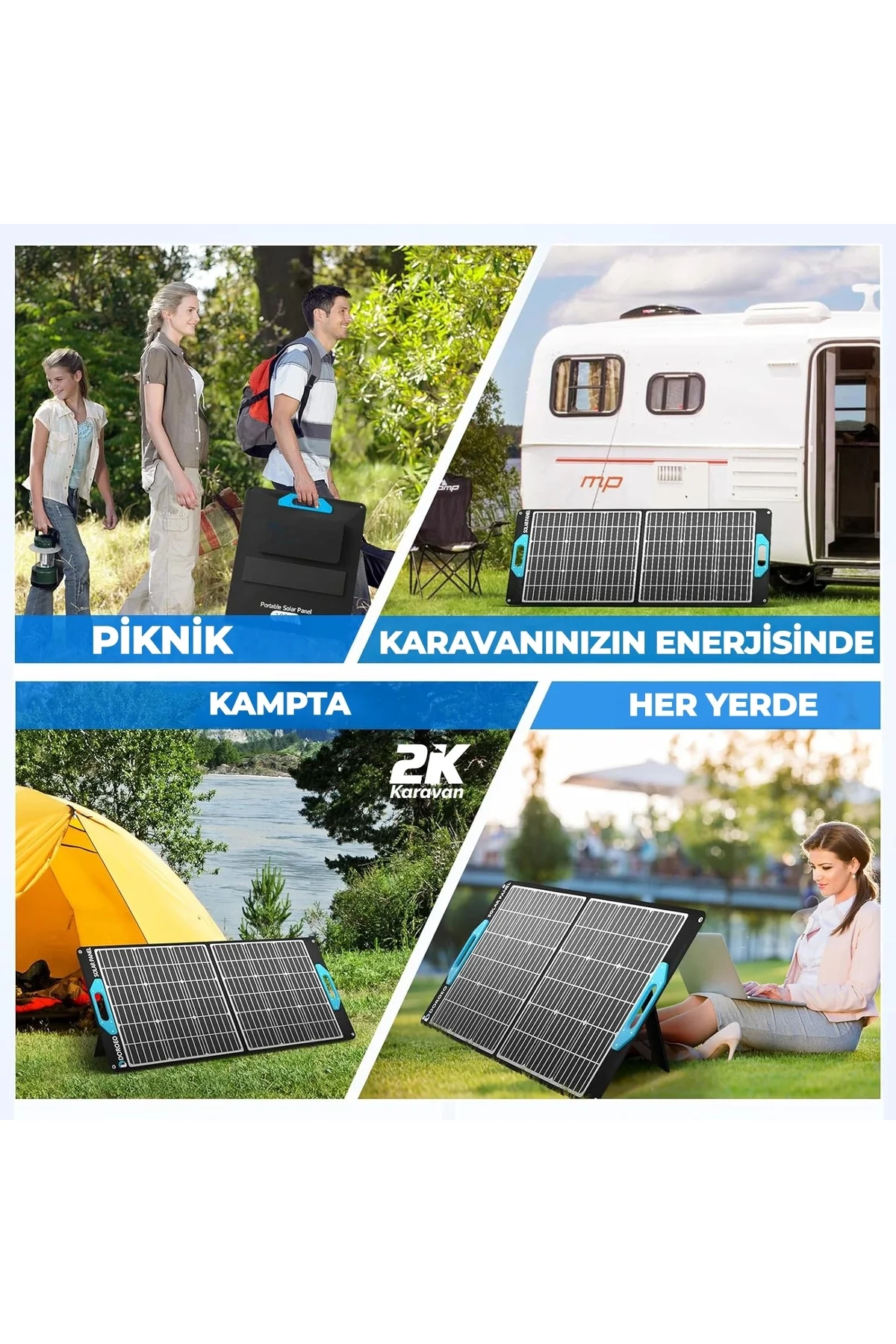 EvaCool 100W Type-C, USB Çıkışlı Katlanabilir Portatif Güneş Paneli - Görsel 6