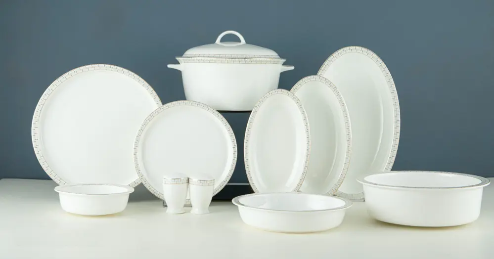 Evaliza Alaia Stella Gold 60 Parça 12 Kişilik Porselen Yemek Takı