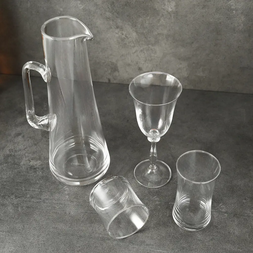 Evaliza Eva 37 Parça Gümüş Platin Cam Çeyiz Su Takımı