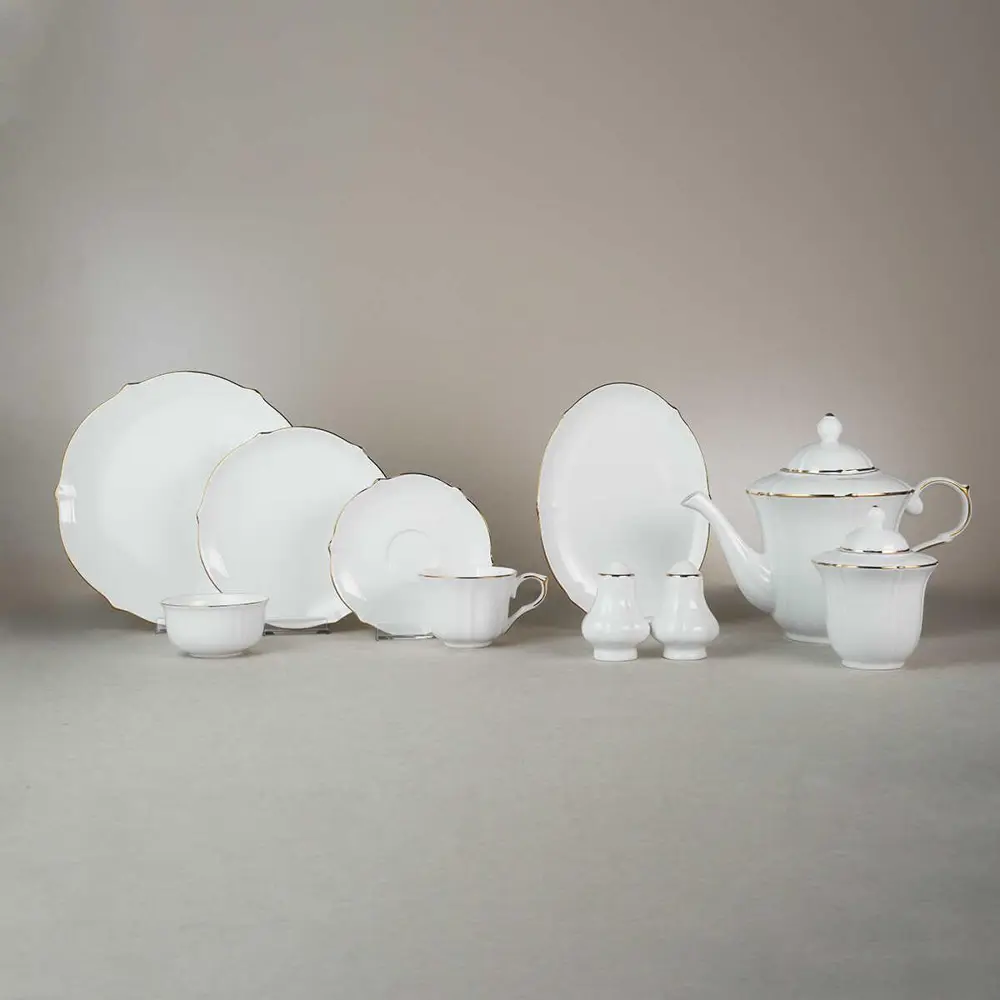 Evaliza Magnolia Premium Gold 36 Parça 6 Kişilik Porselen Kahvalt