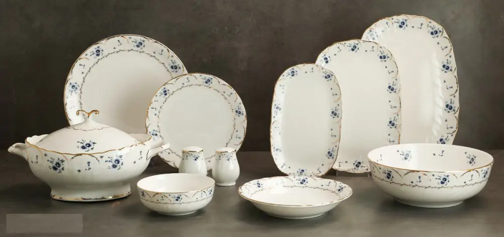 Evaliza Queen’s Flower 60 Parça 12 Kişilik Porselen Yemek Takımı