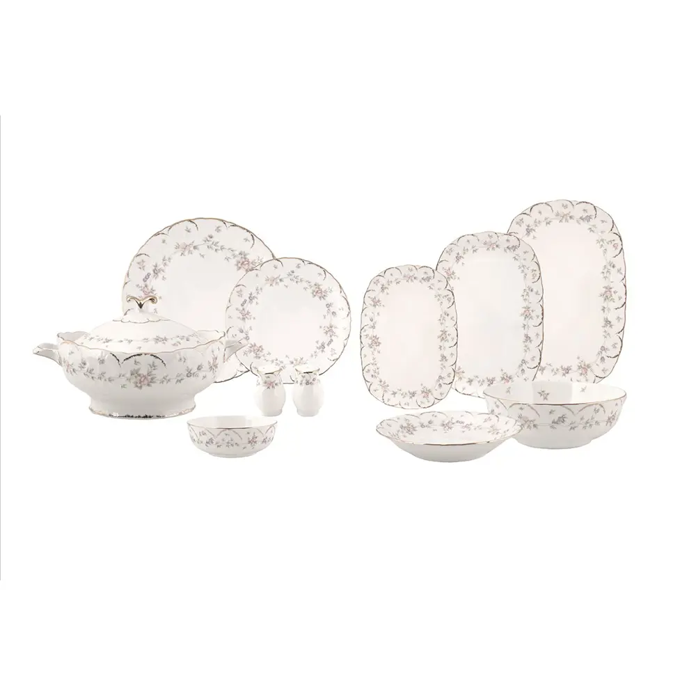 Evaliza Queen's Garden 60 Parça 12 Kişilik Porselen Yemek Takımı 