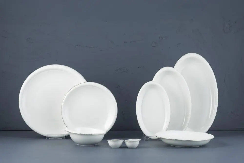 Evaliza Stripe Gold 30 Parça 6 Kişilik Porselen Yemek Takımı