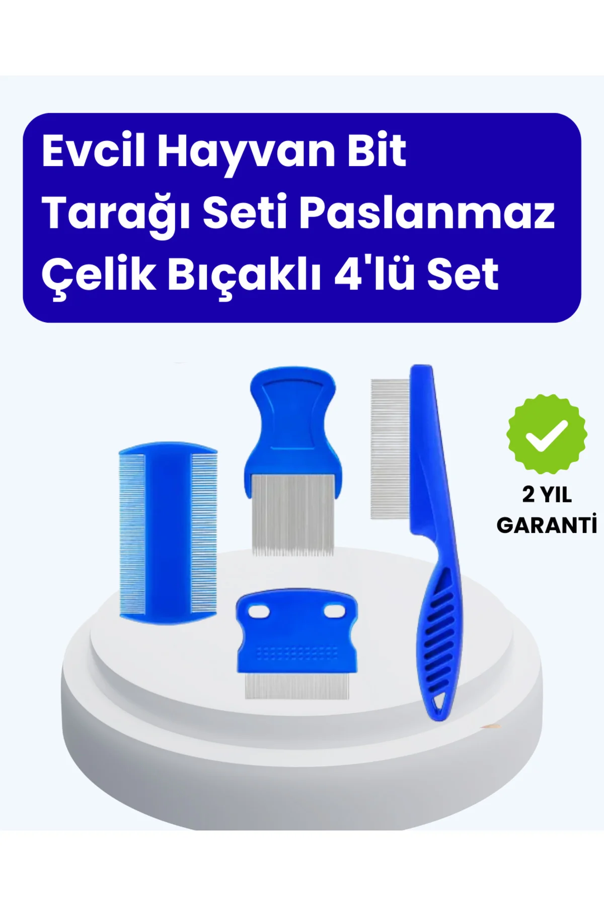 Evcil Hayvan Bakımı İçin Dayanıklı ve Çok Amaçlı Tarak Seti (4 Pa