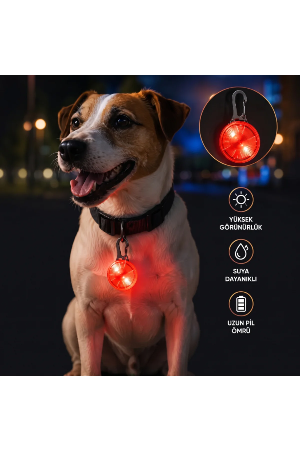 Evcil Hayvan Işıklı LED Tasma Aparatı - Suya Dayanıklı - Uzun Pil Ömrü Evcil Hayvan Işıklı LED Tasma Aparatı - Suya Dayanıklı - Uzun Pil Ömrü - Görsel 2