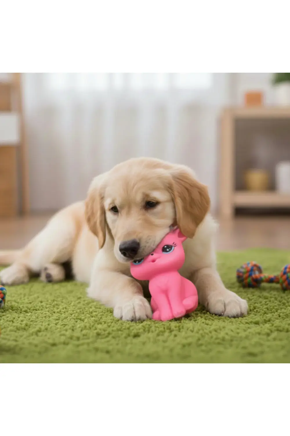 Evcil Hayvan Sesli Geyik Şeklinde Plastik Oyuncak