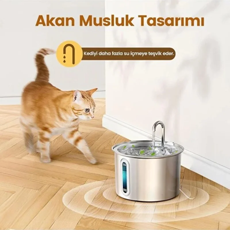 Evcil Hayvan Su Pınarı - Paslanmaz Çelik - 2.2 Litre Kapasite Fiyatı, Yorumları ve Özellikleri