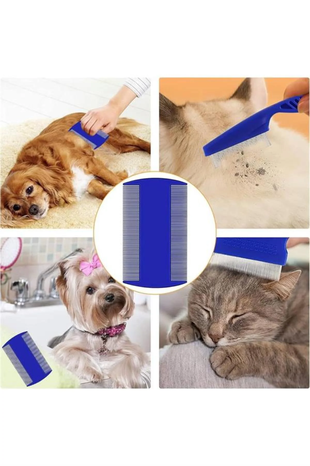 Evcil Hayvan Tarak Seti 4'lü Bit Tarağı Ked Köpek Tüyüne Uygun - 