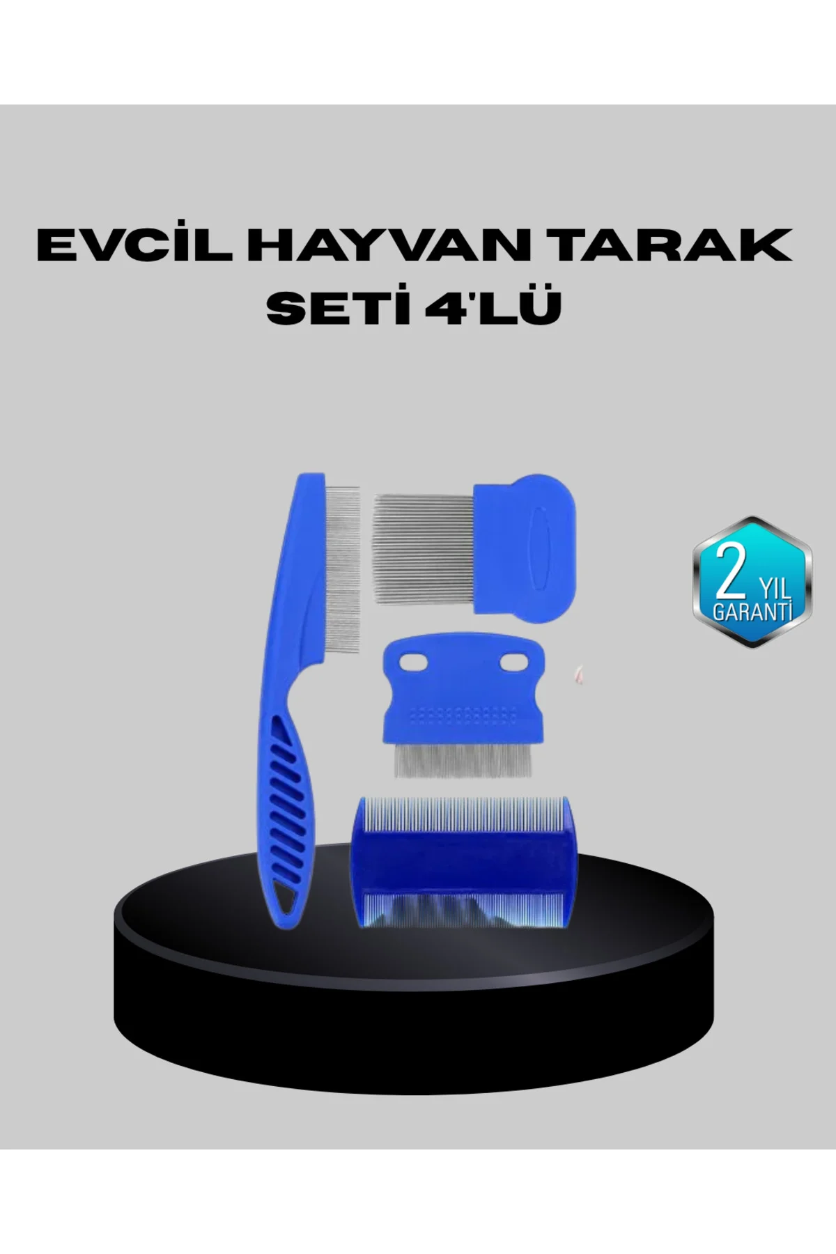 Evcil Hayvan Tüy Bakım Seti – 4’Lü Paslanmaz Çelik Ve Eco Plastik