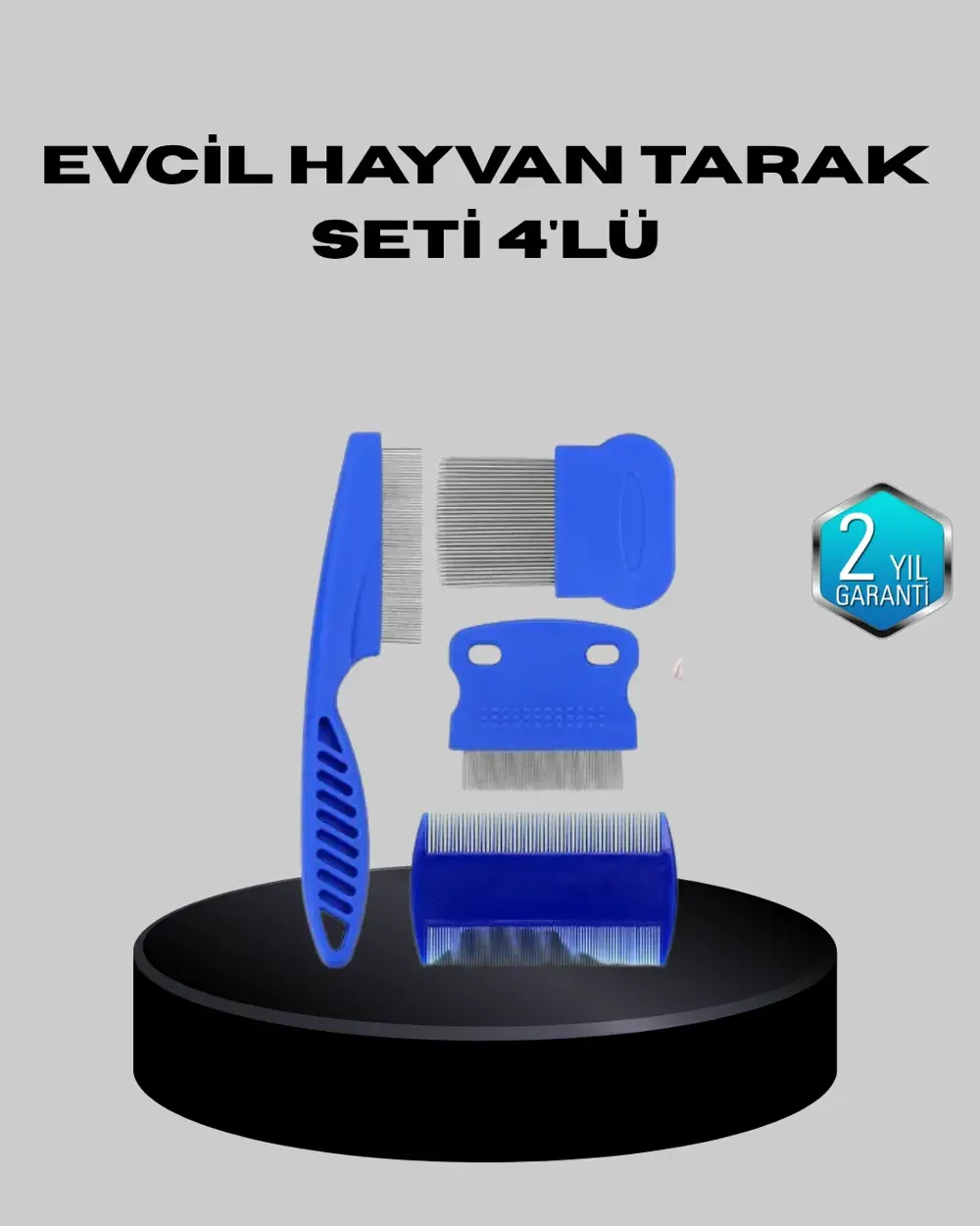 Evcil Hayvan Tüy Bakım Seti – 4’lü Paslanmaz Çelik ve Eco Plastik