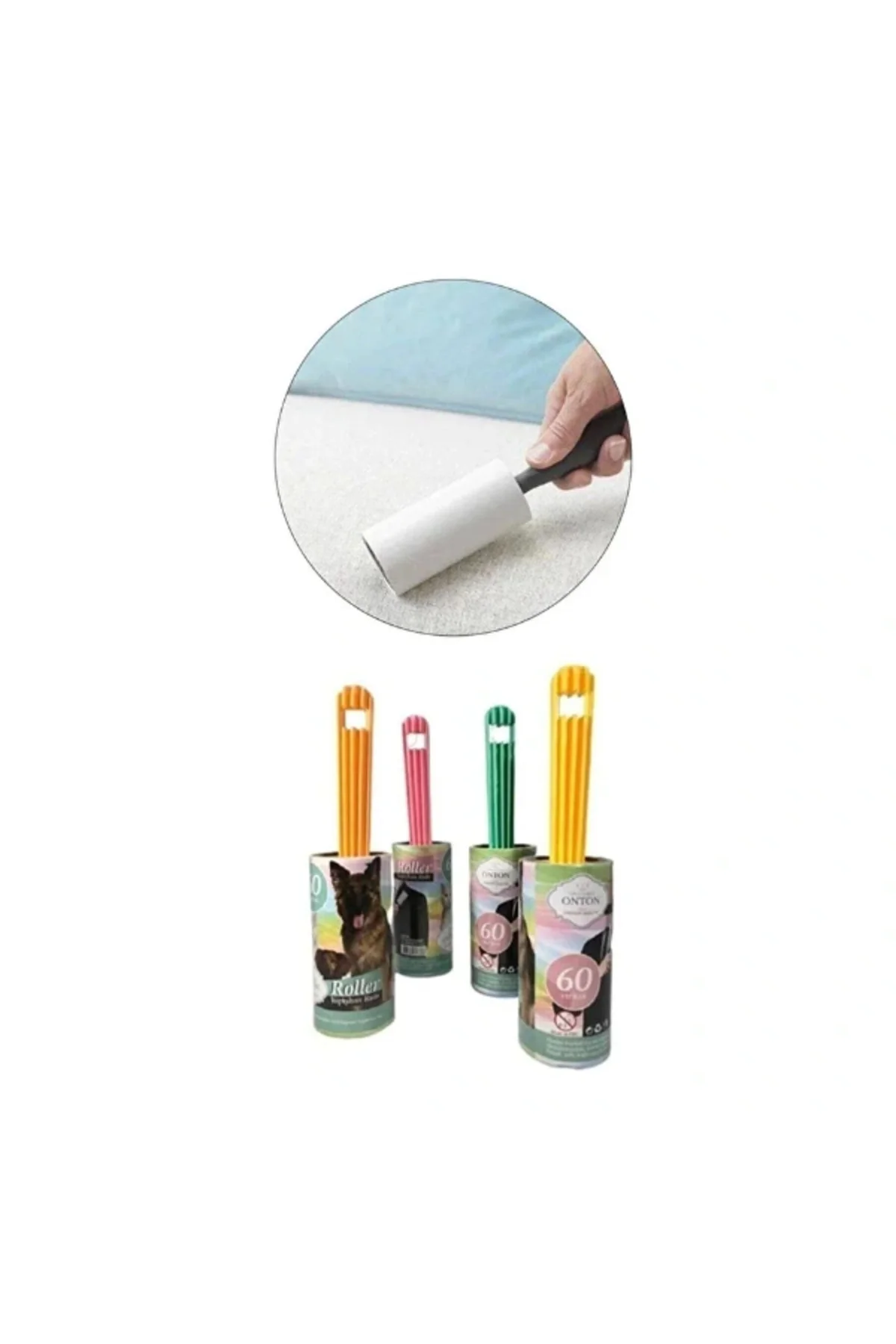 Evcil Hayvan Tüy Toplama Seti - 60 Yaprak Rulo Ve Manyetik Tüy To