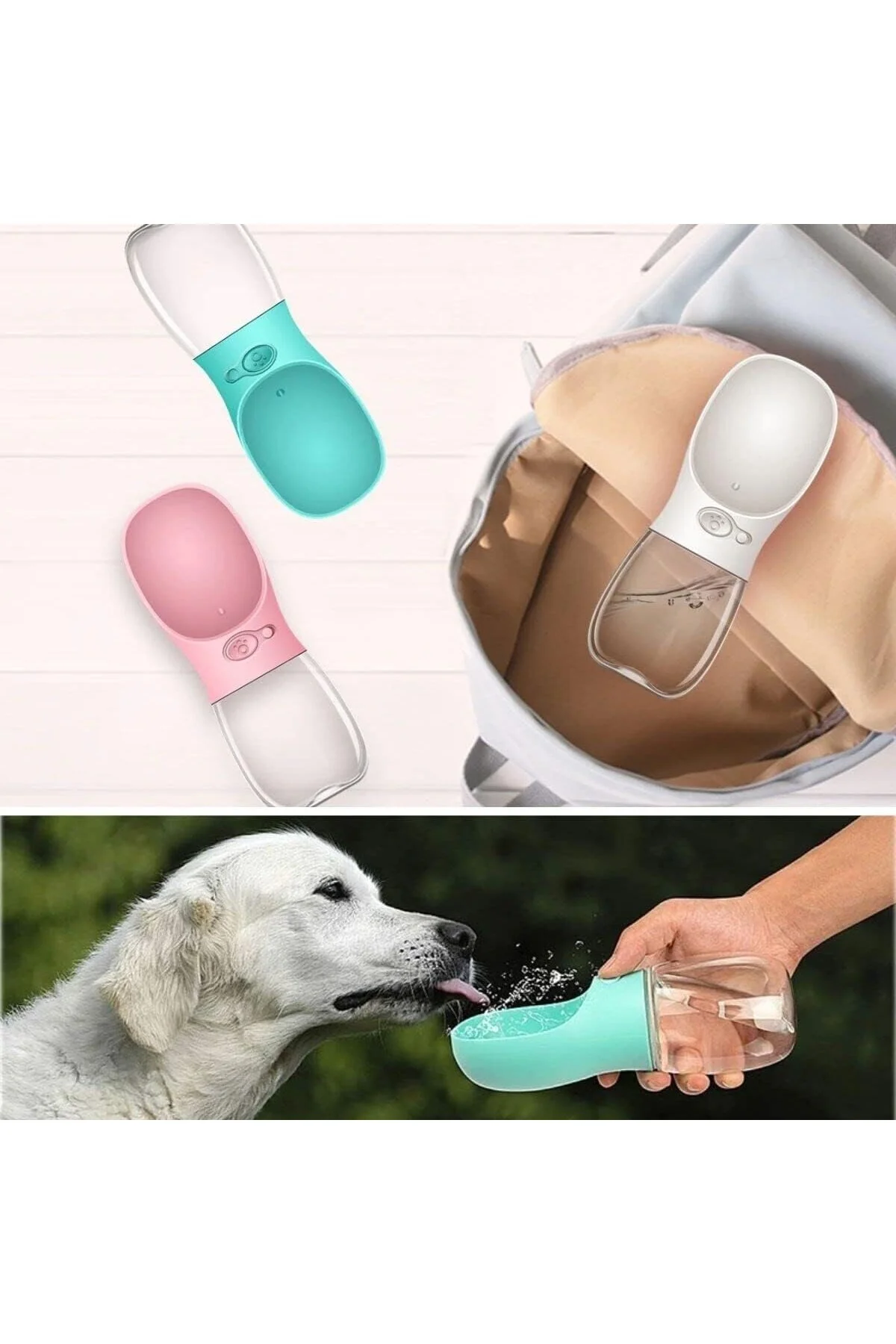 Evcil Hayvanlar İçin 350 ML Taşınabilir Su Seyahat Suluğu – Oval 