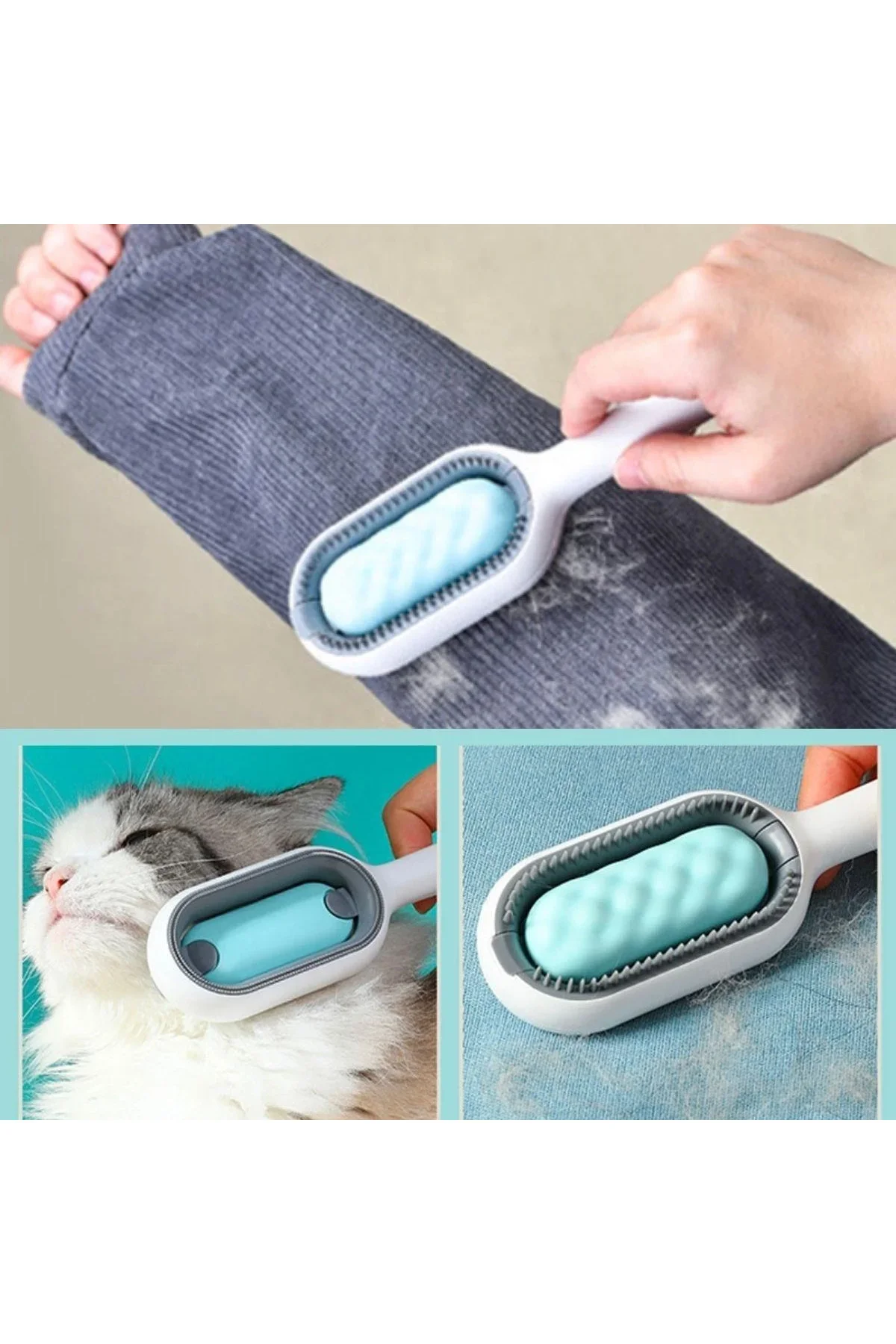 Evcil Hayvanlar İçin Çift Taraflı Pet Fırçası Nemli Tüy Tarama Tarağı Evcil Hayvanlar İçin Çift Taraflı Pet Fırçası Nemli Tüy Tarama Tarağı