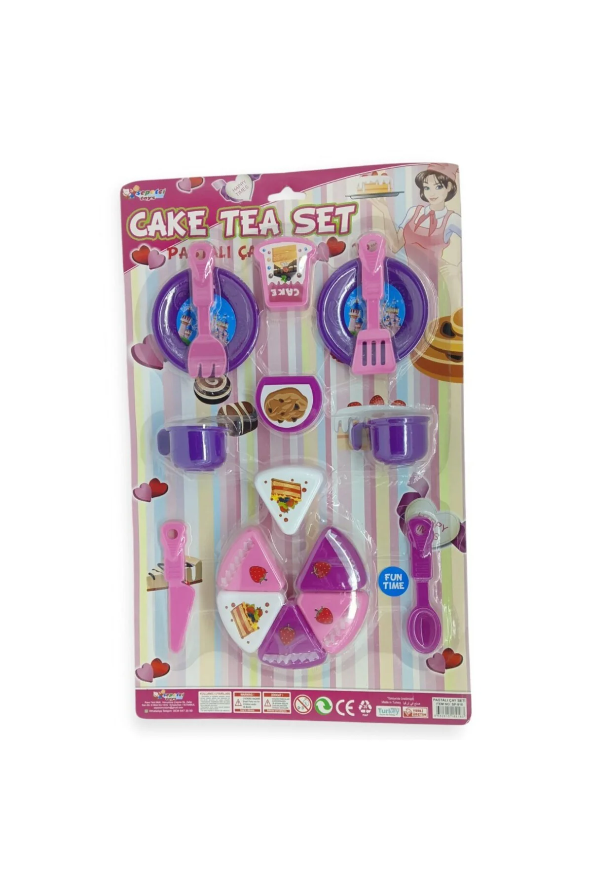Evcilik Seti - 16 Parça Fincan ve Pasta Seti - SP-918 (Lisinya)