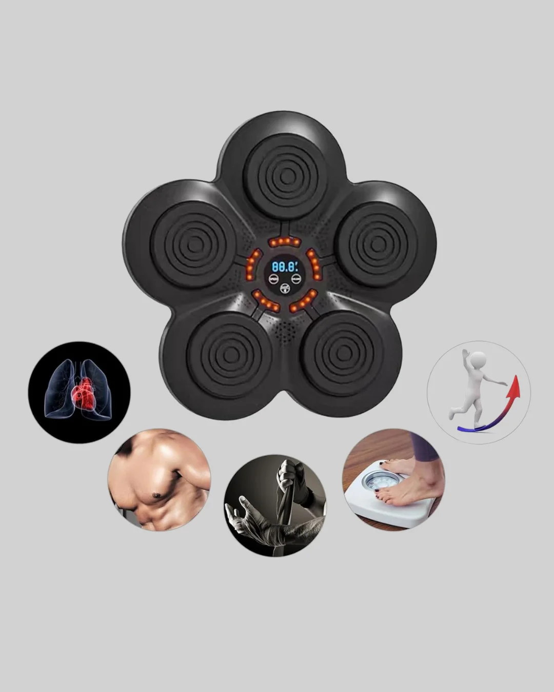 Evde Fitness İçin Akıllı Boks Makinesi Işıklı Vuruş Noktalı Bluet