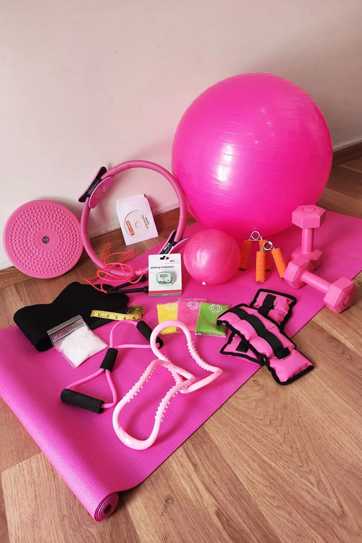 Evde Full Pilates Seti Pilates Topu Minder Çemberi Zayıflama Keme