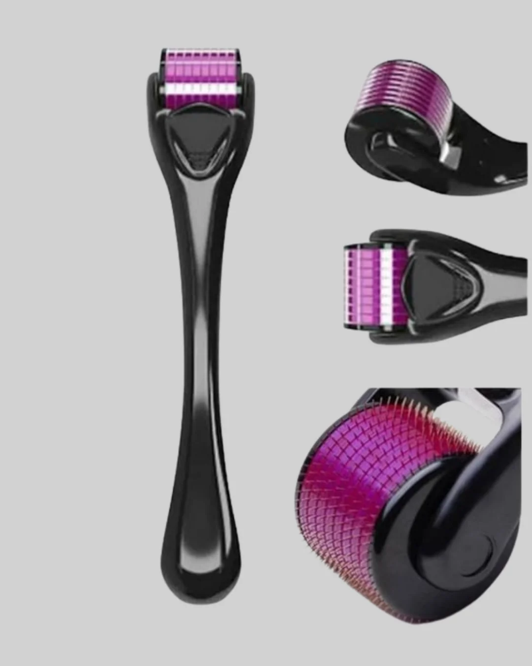 Evde Güvenli Kullanım İçin Titanyum Derma Roller – Siyah Saplı
