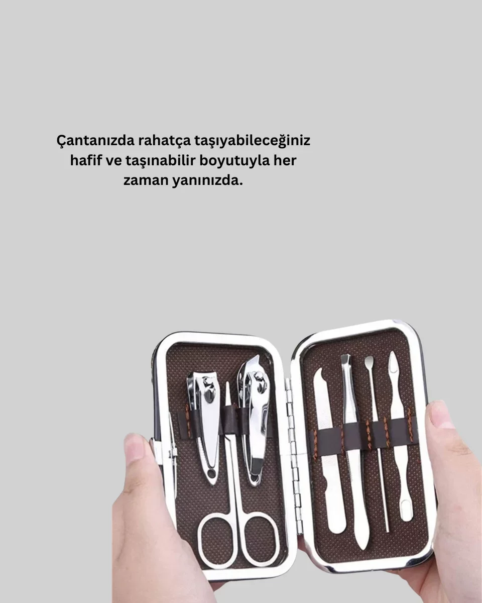 Evde Profesyonel Tırnak Bakımı İçin 7 Parça Premium Bakım Seti