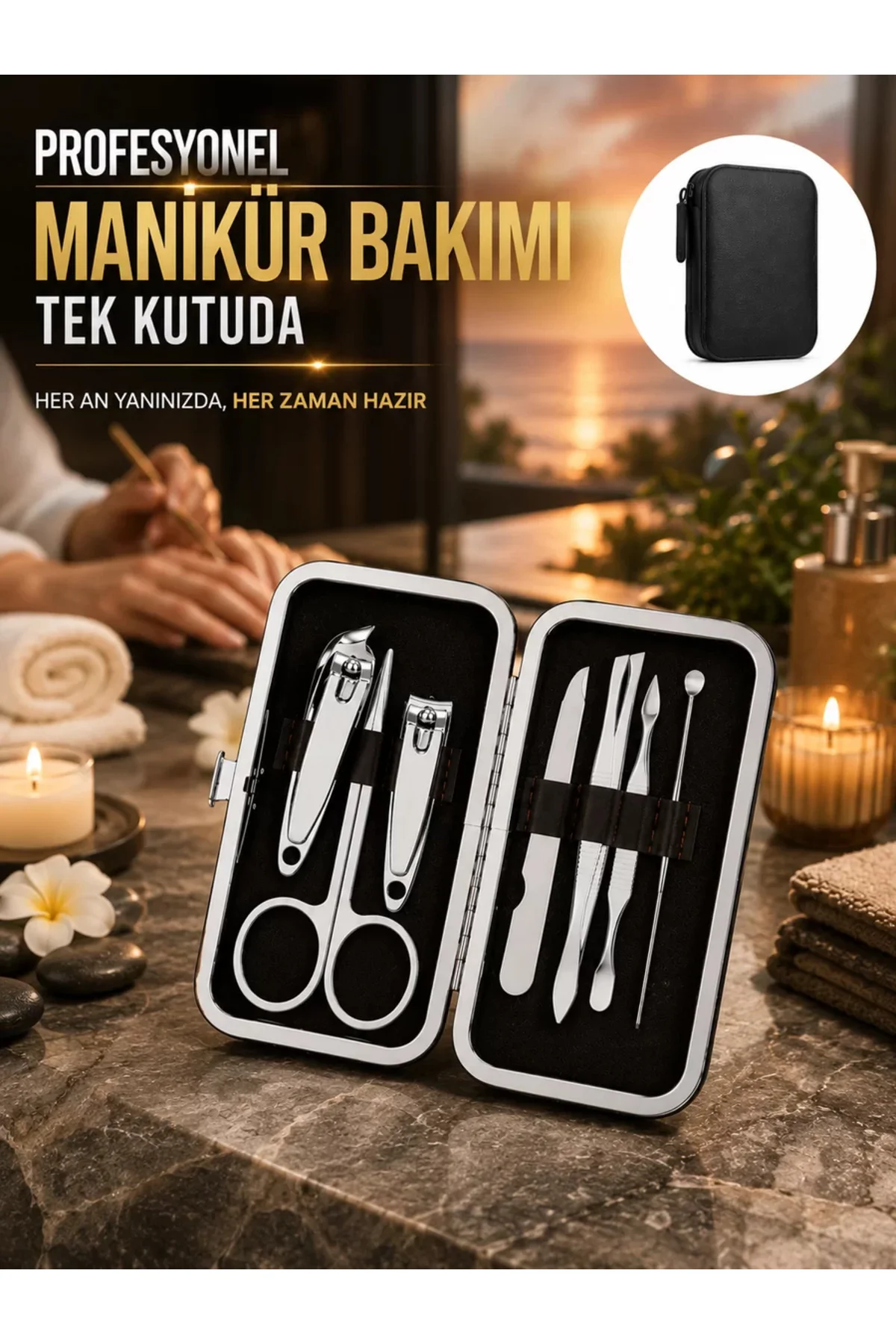 Evde Profesyonel Tırnak Bakımı İçin 7 Parça Premium Bakım Seti
