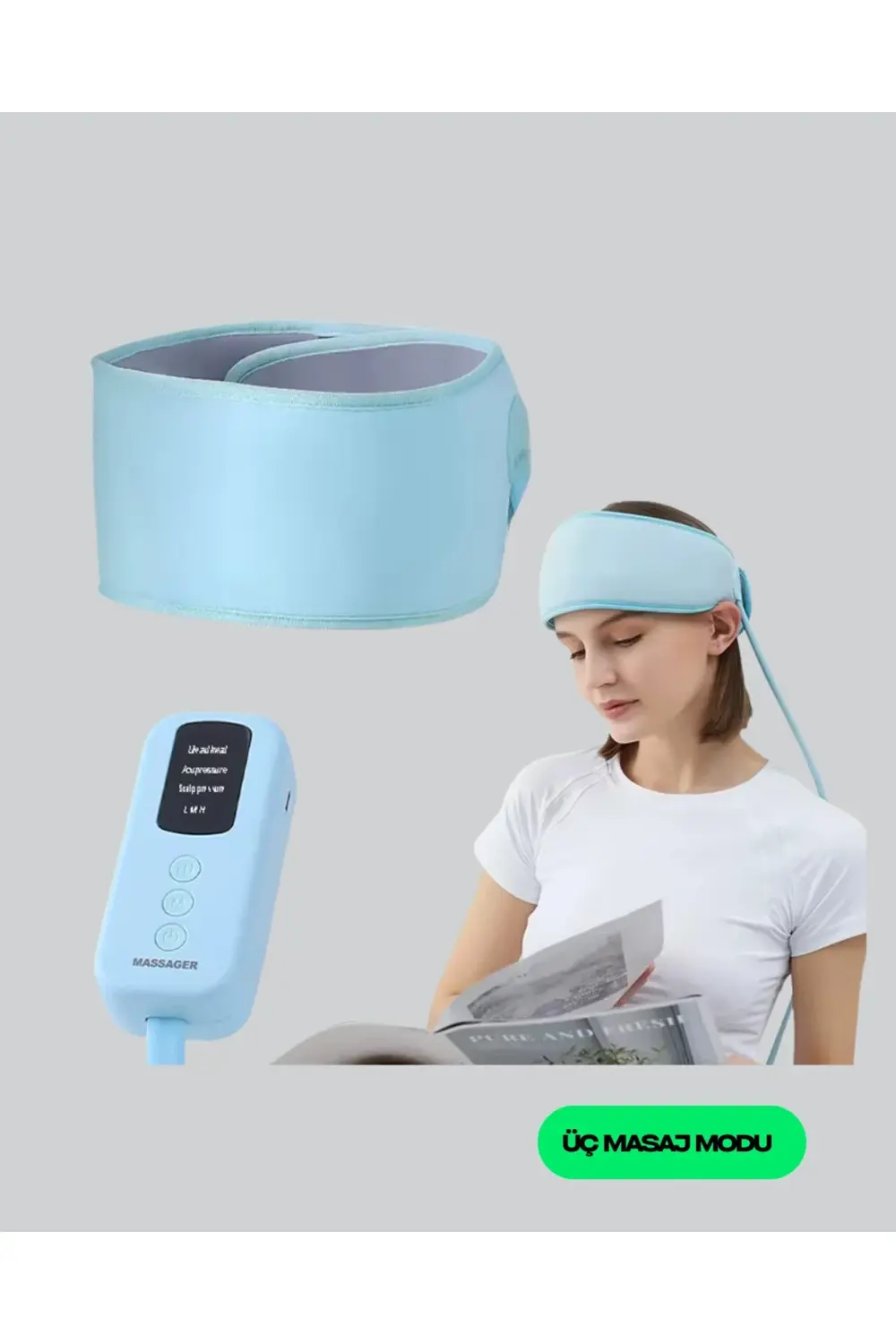 Evde Spa Etkisi Sunan Isıtmalı Baş Masaj Cihazı