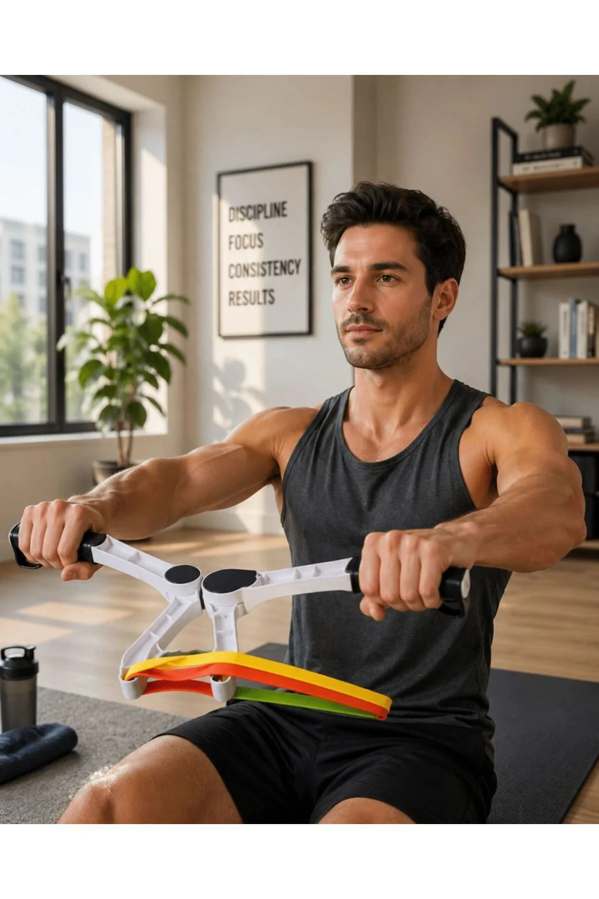 Evde Spor İçin Direnç Bantlı Üst Vücut Egzersiz Aleti